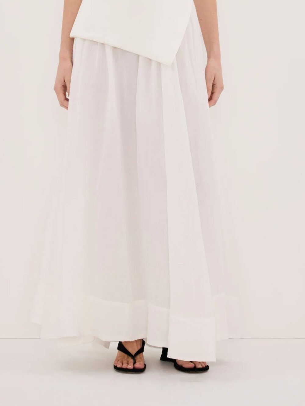 DISSH Layne White Ramie Maxi Skirt - SANDSTONE - - 4 / white